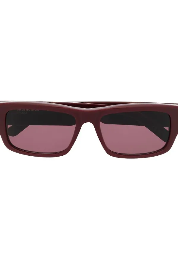 Balenciaga Eyewear rektangulära solglasögon - Röd