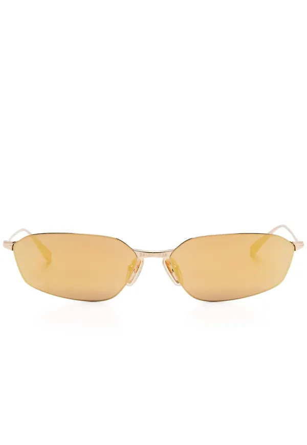 Balenciaga Eyewear solglasögon med geometriska bågar - Guldfärgad
