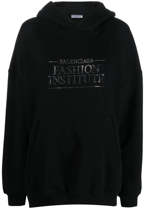 Balenciaga Fashion Institute hoodie i oversize-modell - Svart