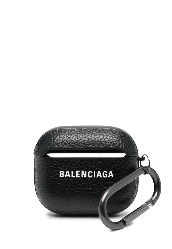 Balenciaga fodral för hörlurar med logotyp - Svart