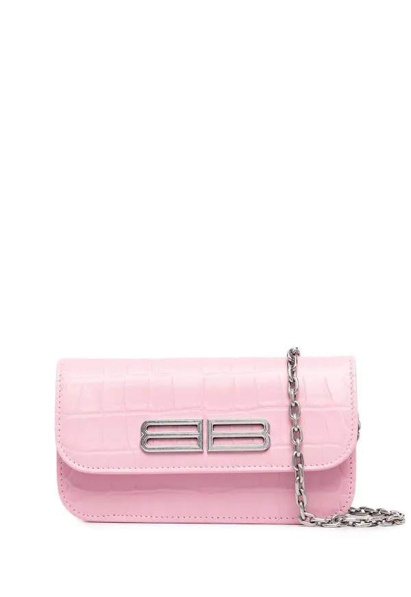Balenciaga Gossip plånbok med kedja - Rosa