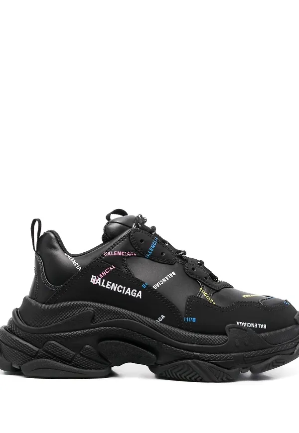 Balenciaga grova sneakers med logotyp - Svart
