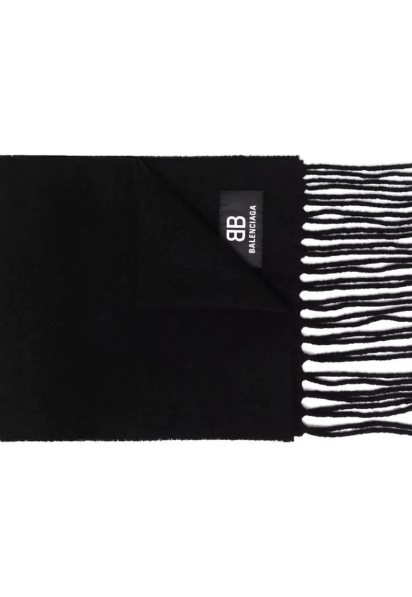 Balenciaga halsduk med fransar - Svart
