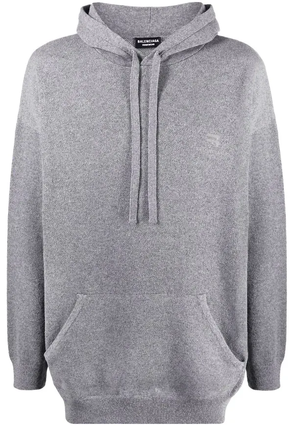 Balenciaga hoodie med dragsko - Grå