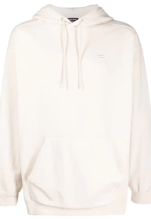 Balenciaga hoodie med dragsko - Neutral