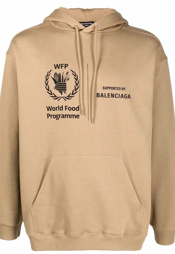 Balenciaga hoodie med logotyp - Brun