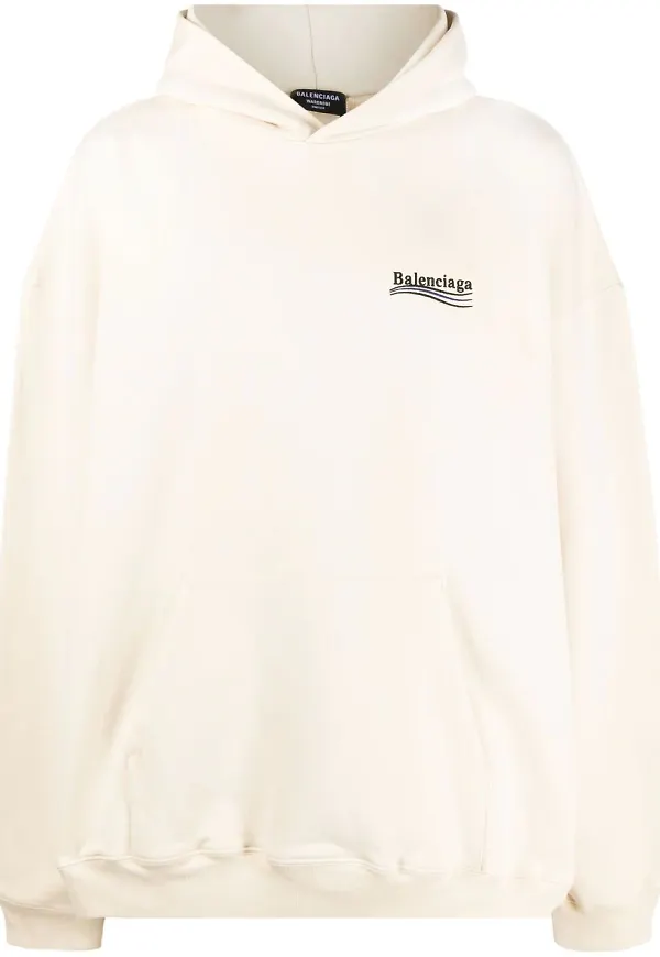 Balenciaga hoodie med logotyp - Neutral