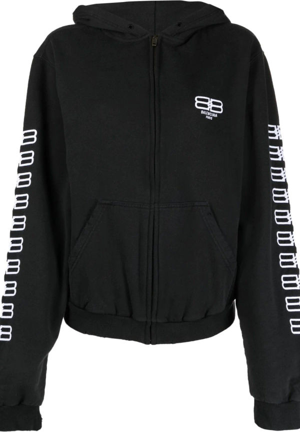 Balenciaga hoodie med logotyp - Svart