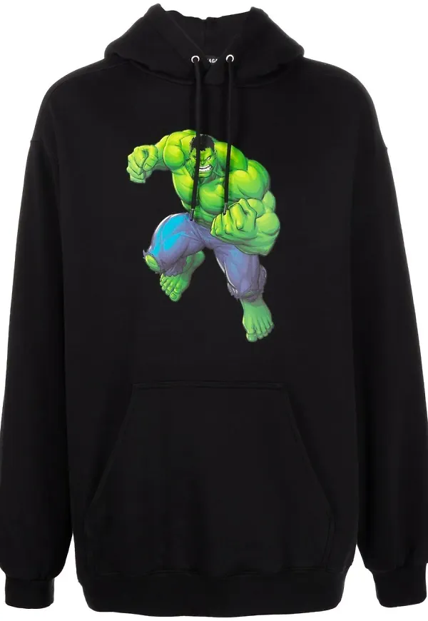 Balenciaga hoodie med tryck - Svart