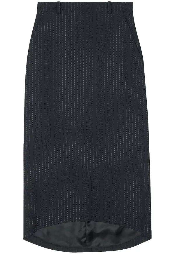 Balenciaga Hourglass kritstrecksrandig pennkjol - Svart