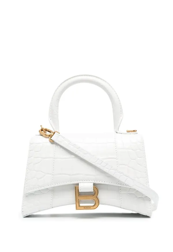 Balenciaga Hourglass liten väska - Vit