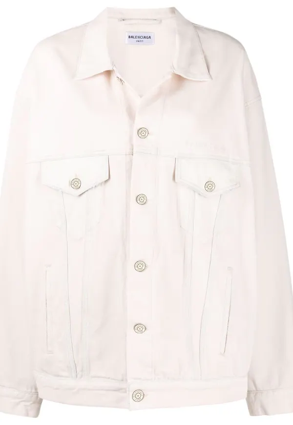 Balenciaga jeansjacka med tvättad effekt - Neutral