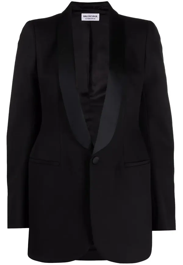 Balenciaga kappa med smokingslag - Svart