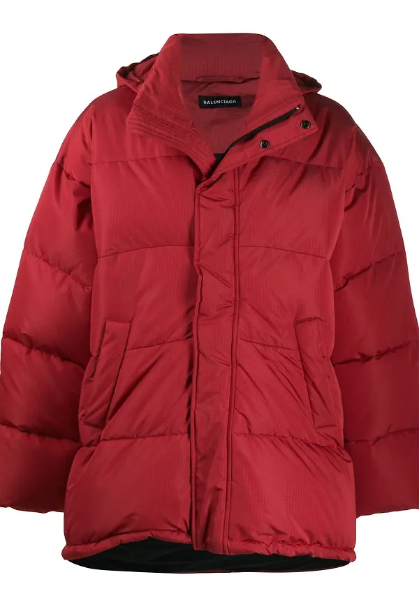 Balenciaga kort vadderad parkas - Röd