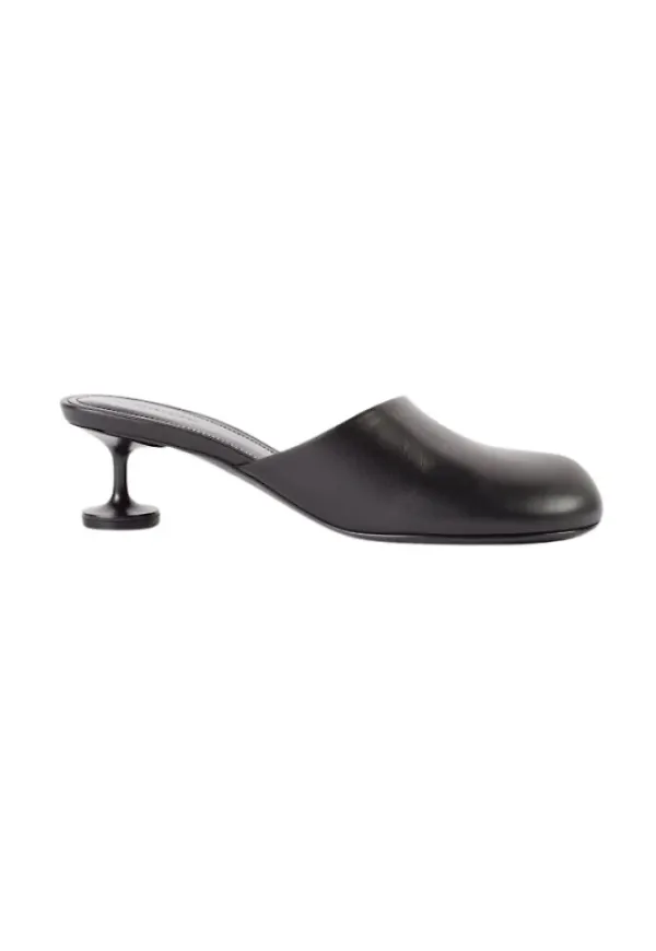 Balenciaga Lady mules in soft black calf leather - Colour: Noir Svart, Dam