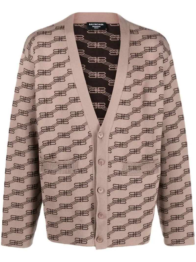 Balenciaga License v-ringad kofta - Brun