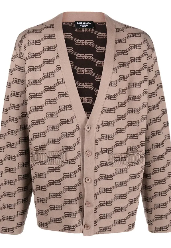 Balenciaga License v-ringad kofta - Brun