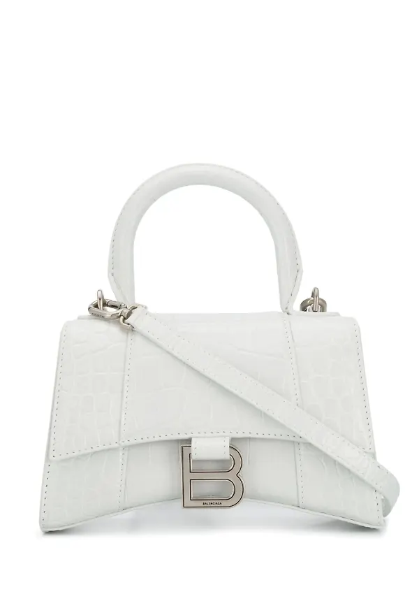Balenciaga liten väska med krokodileffekt - Vit