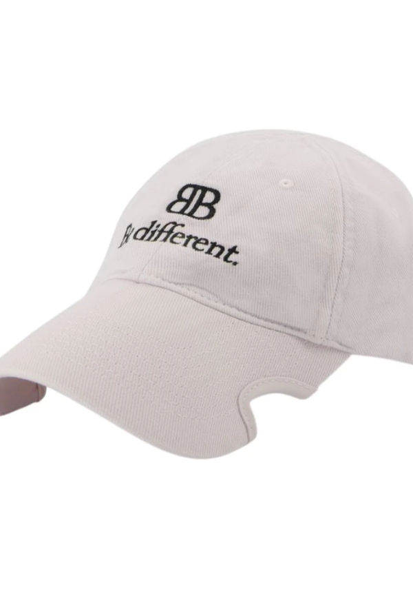 Balenciaga Logo Baseball CAP i Ecru / Noir Bomull Vit, Dam