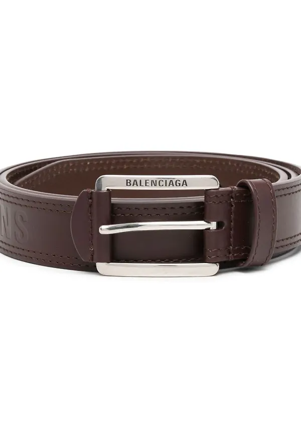 Balenciaga läderbälte med spänne - Brun