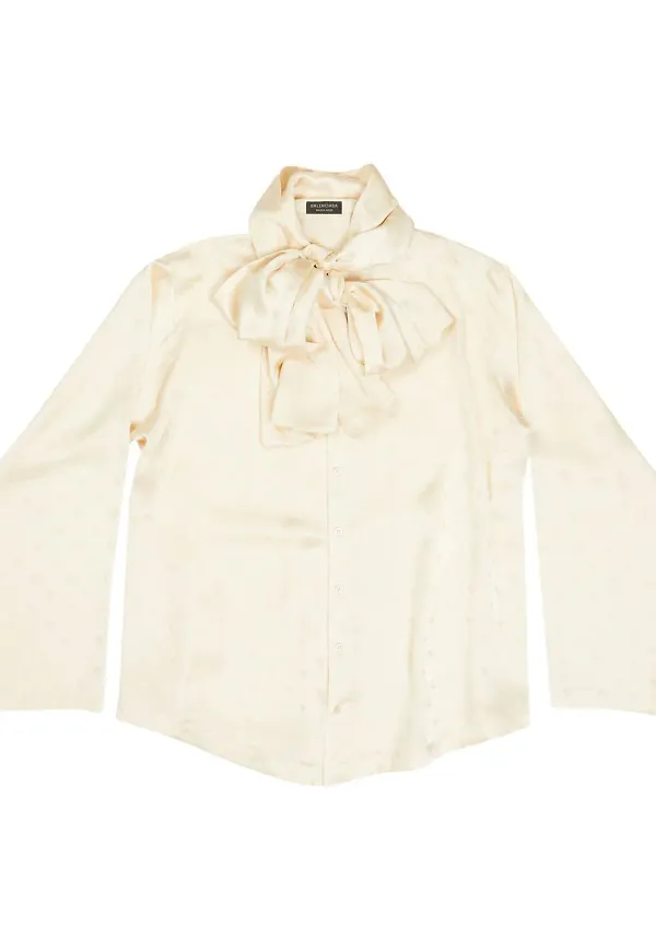 Balenciaga långärmad blus med huva - Neutral