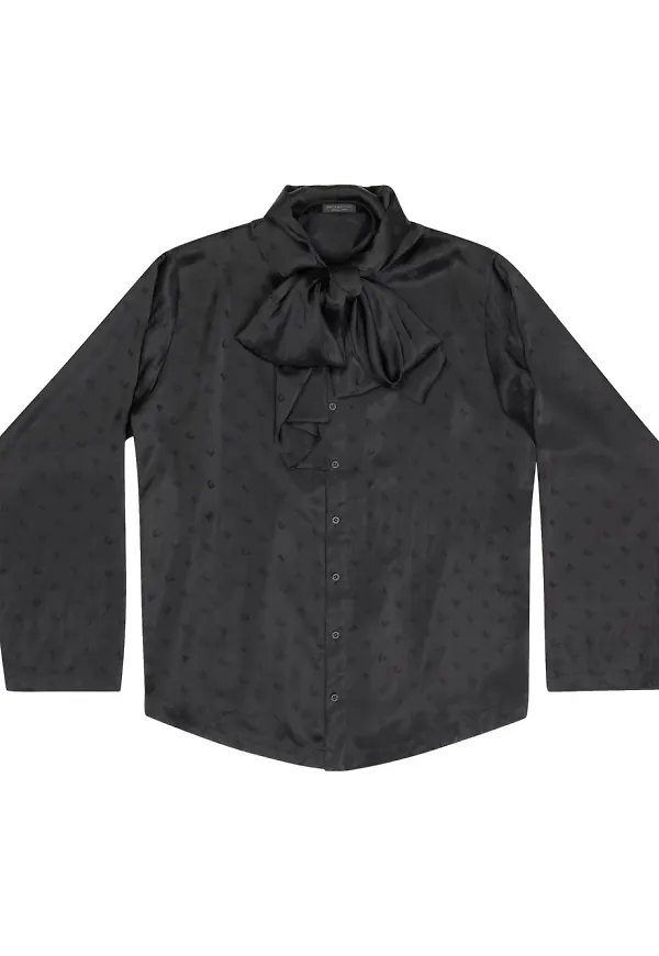 Balenciaga långärmad blus med huva - Svart