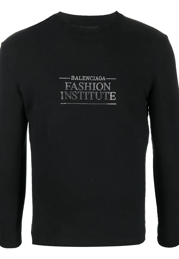Balenciaga långärmad t-shirt med slogan - Svart
