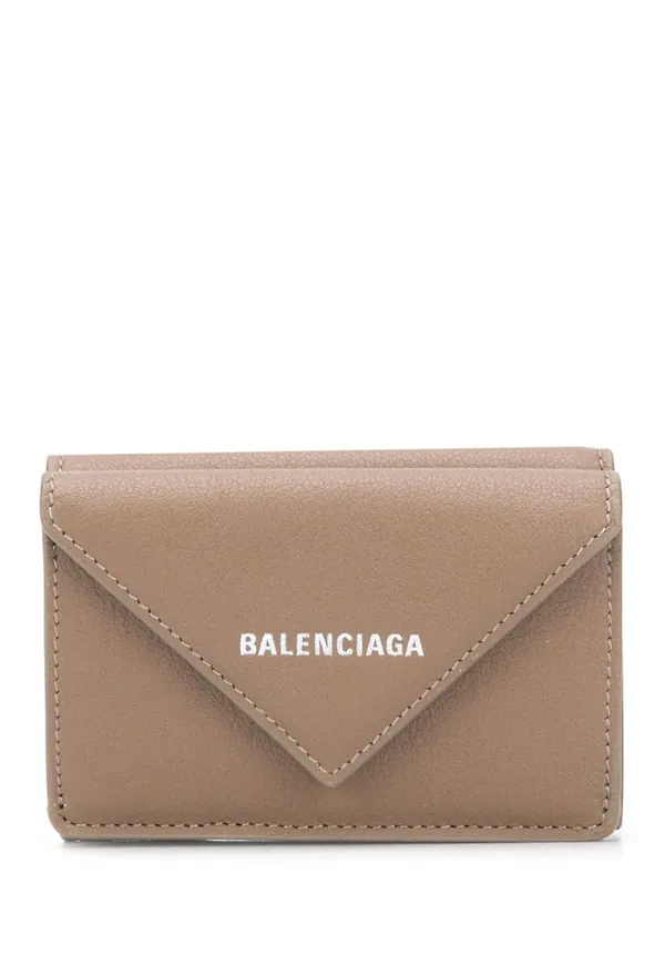 Balenciaga Paper Mini plånbok - Brun