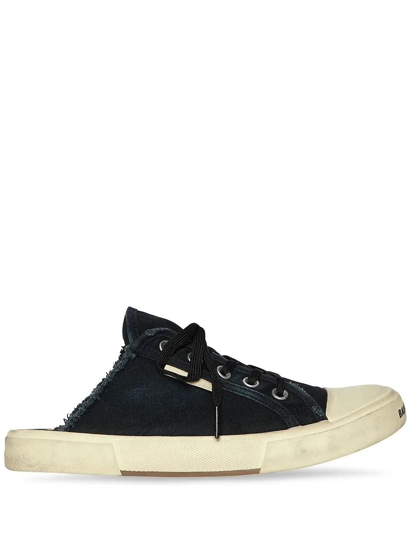 Balenciaga Paris platta slip-ons - Svart