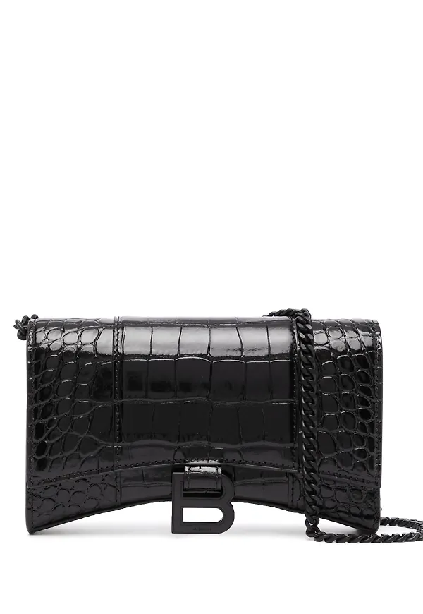 Balenciaga plånbok med krokodileffekt - Svart