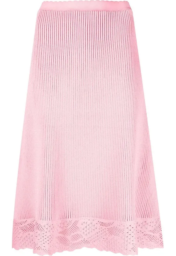 Balenciaga pointellestickad slipkjol - Rosa