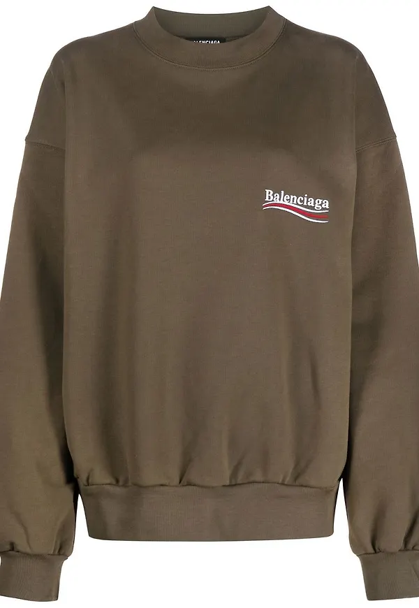 Balenciaga Political Campaign broderad sweatshirt - Grön