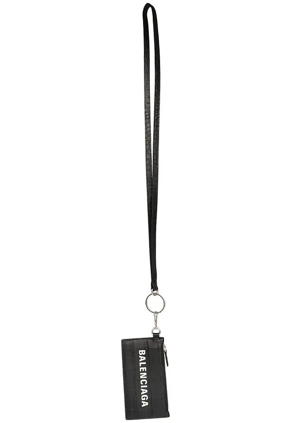 Balenciaga pouch med nyckelband - Svart