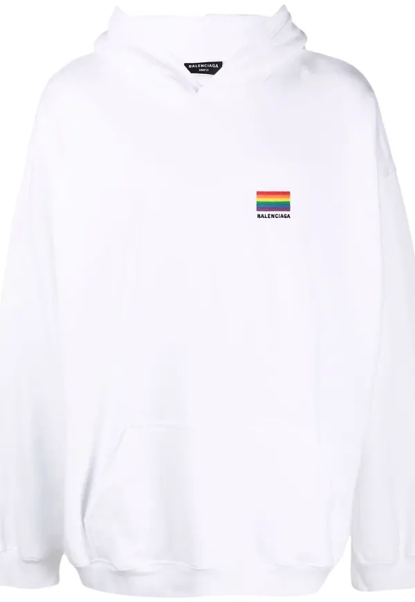 Balenciaga Pride fyrkantig hoodie - Vit