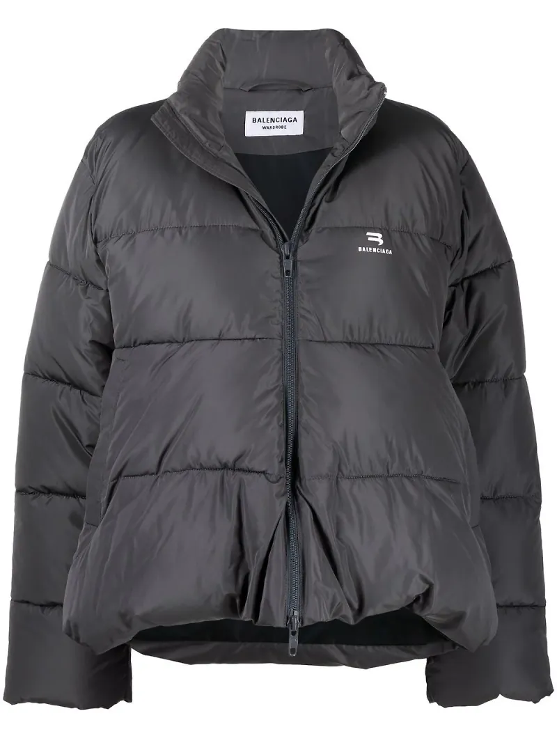 Balenciaga puffjacka i oversize-modell - Grå