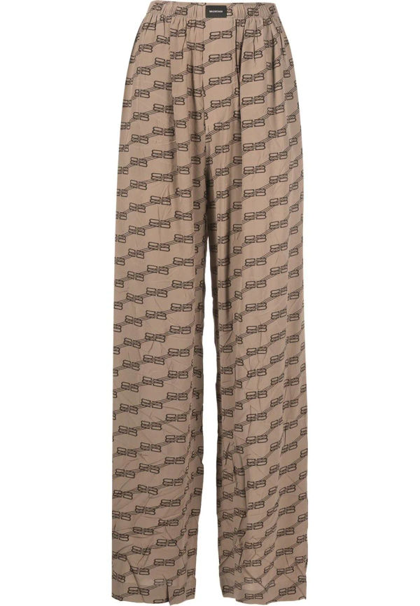 Balenciaga pyjamasbyxor med monogram - Brun