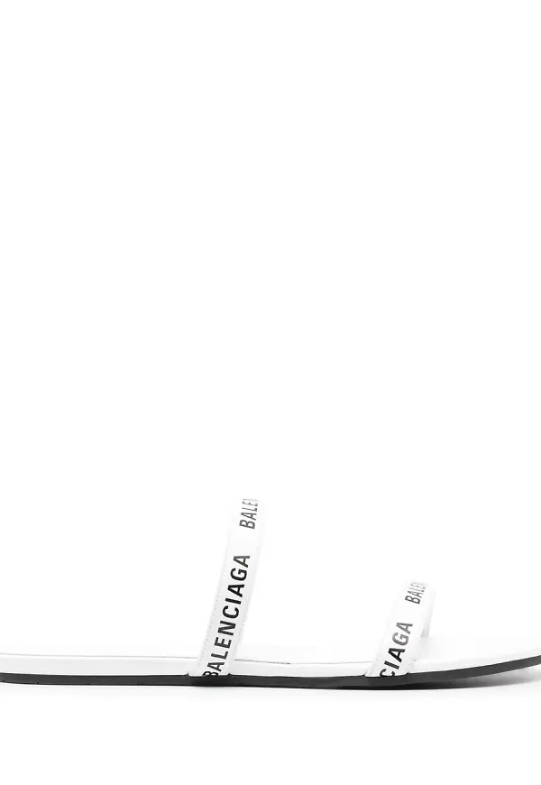 Balenciaga remsandaler med logotyp - Vit
