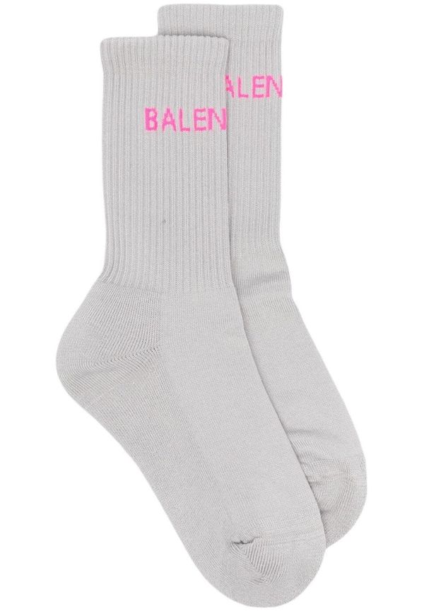 Balenciaga ribbade strumpor med logotyp - Grå