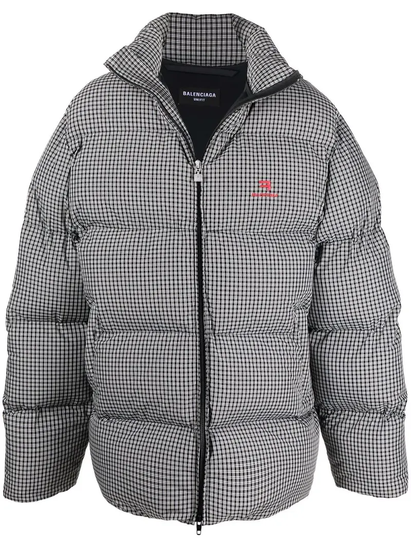 Balenciaga rutig puffjacka - Svart