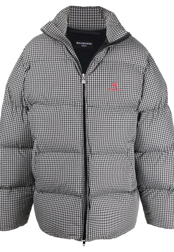 Balenciaga rutig puffjacka - Svart