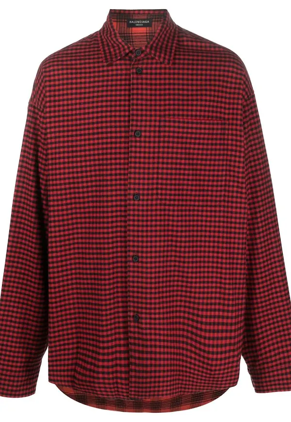 Balenciaga rutig skjorta - Röd