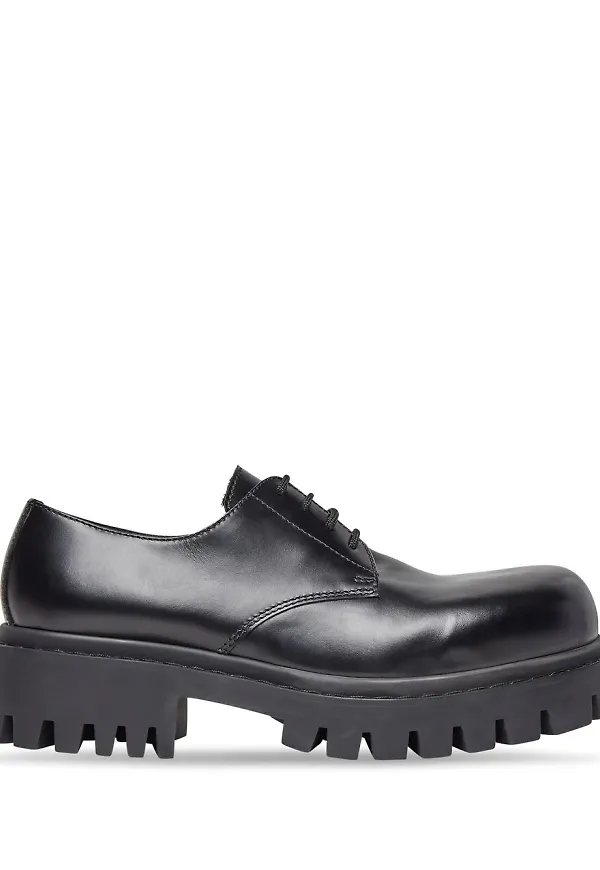 Balenciaga Sergent läder derbyskor - Svart