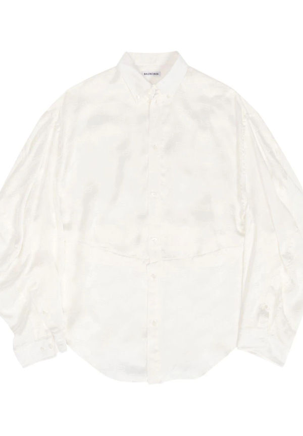 Balenciaga skjorta med knäppning och monogram - Vit
