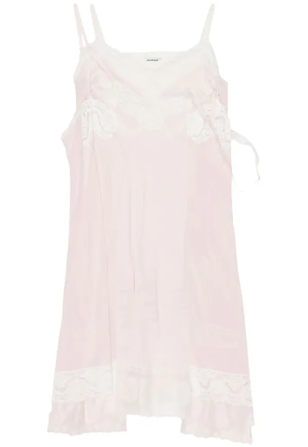 Balenciaga slipklänning med lappdesign - Rosa