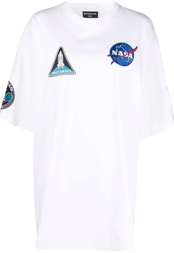 Balenciaga Space t-shirt med märken - Vit