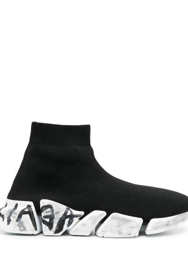 Balenciaga Speed 2.0 graffitimönstrade sneakers - Svart