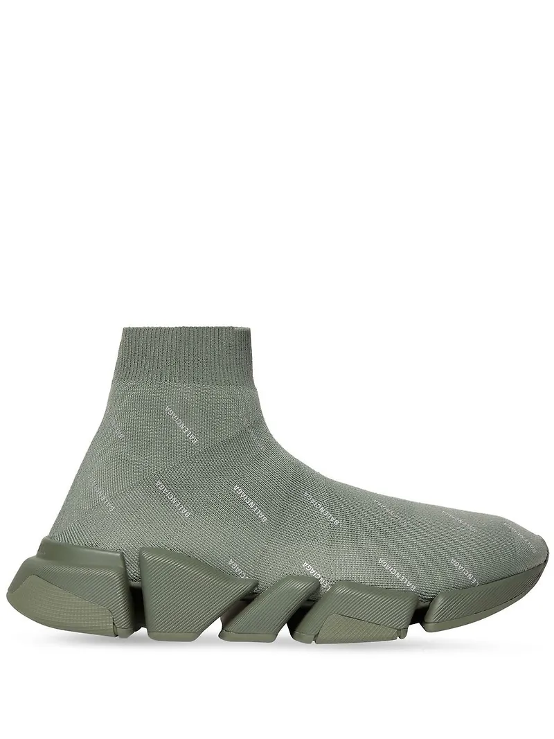 Balenciaga Speed 2.0 sneakers med logotyp - Grön