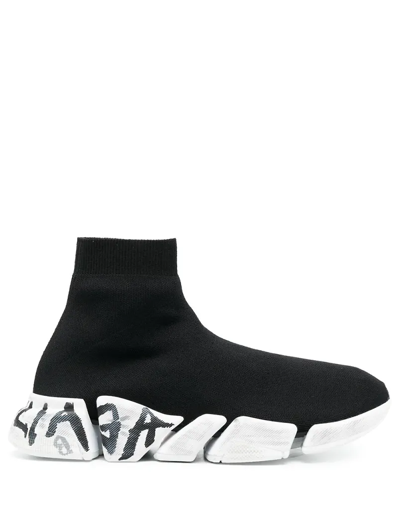 Balenciaga Speed graffitimönstrade sneakers - Svart