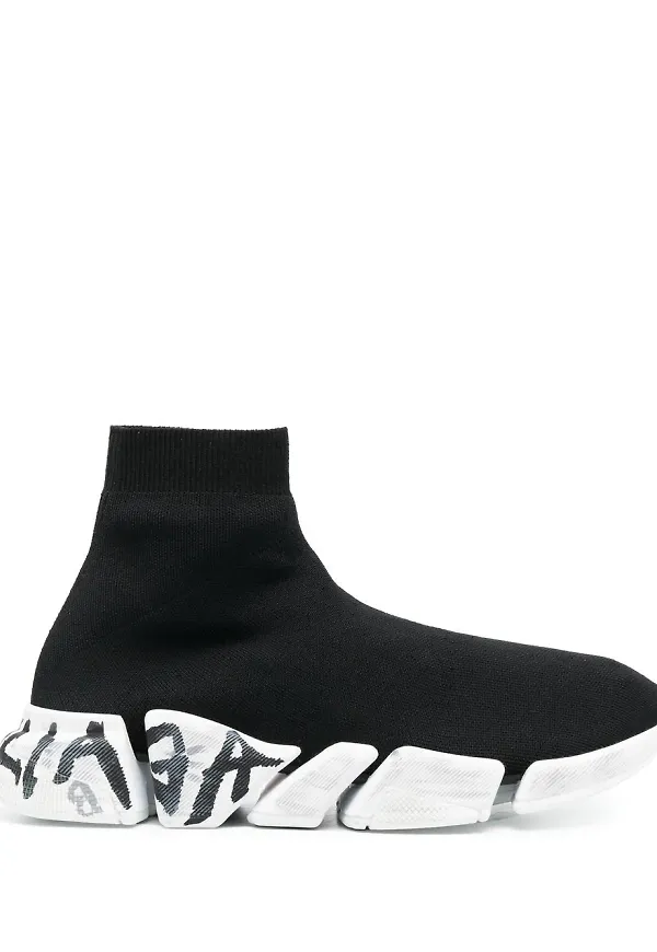 Balenciaga Speed graffitimönstrade sneakers - Svart