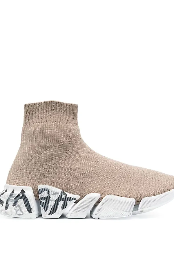 Balenciaga Speed sneakers med graffititryck - Neutral